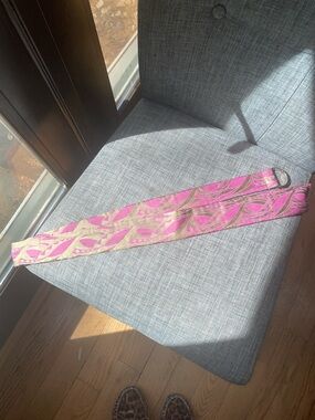 Talbots Pink and Gold Fabric Belt
